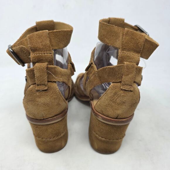 UGG Suede Gladiator Block Heel Sandals Tan Womens Size 7 - Picture 5 of 8